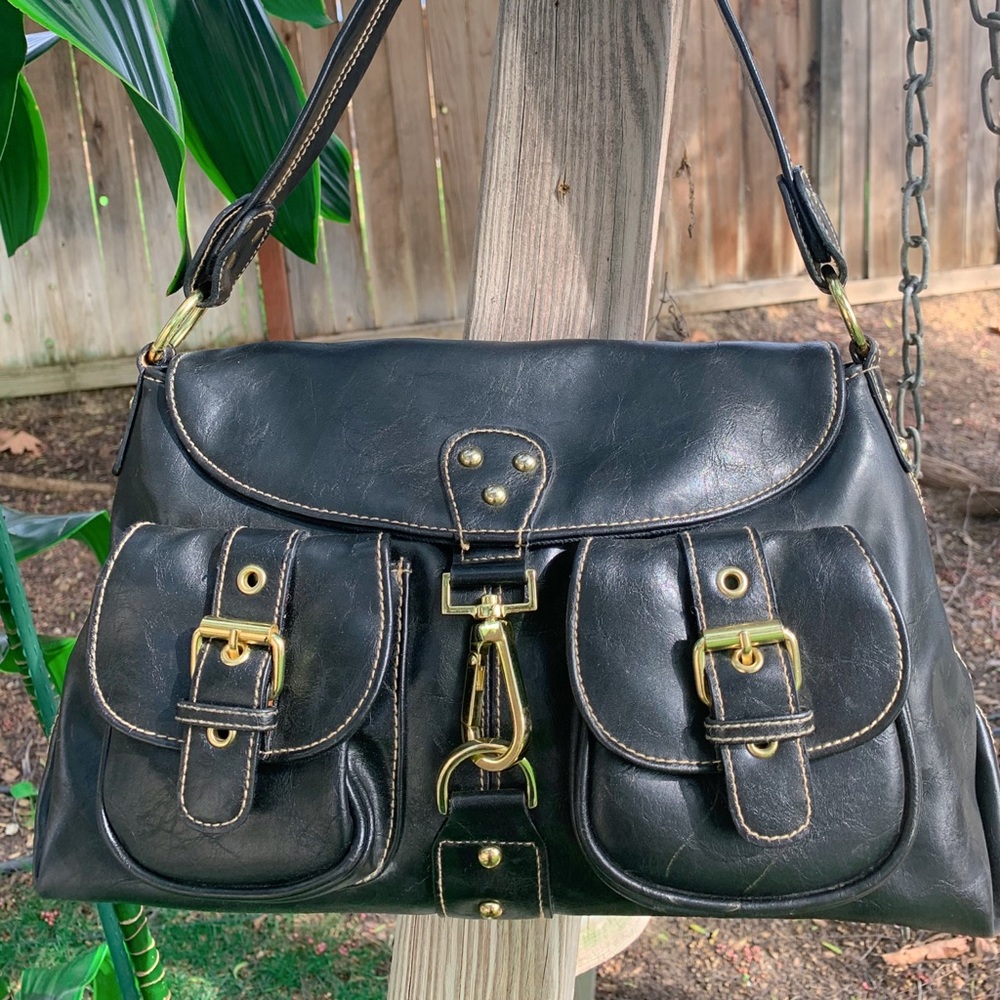 Tianni Black Leather Handbag